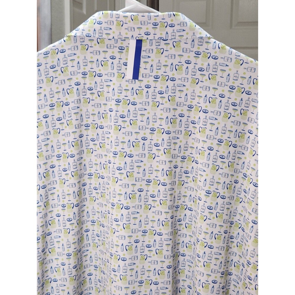 Men'sRhoback 3XL Performance Polo Short Sleeve Shirt XXXL Blue & Green Cocktails - Picture 8 of 14